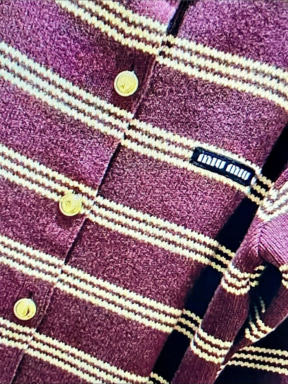 Miu Miu Striped Cardigan in Purple & White Like New - Picture 8 of 8